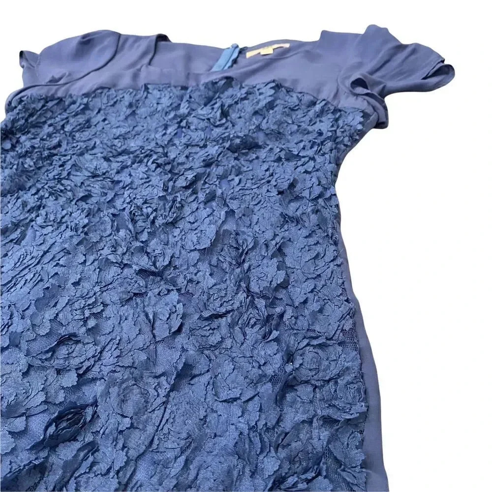 Ya Los Angeles Blue Dress Womens Large Layered Dress Ruffling Texture - Picture 4 of 11